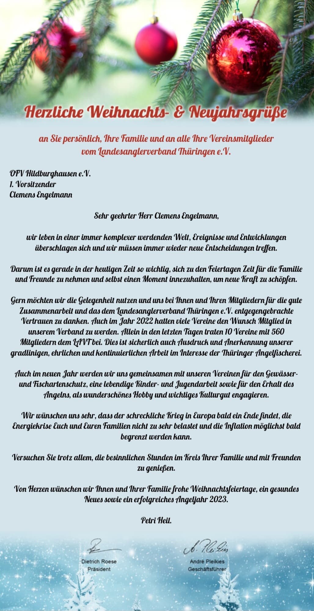 Weihnachtsgrüße vom LAVT Weihnachtsgrüße vom LAVT
